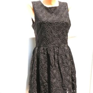 Clearance! Forever 21 Black Floral Embroidered Dress - Size: Large